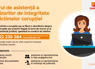 CAPC a lansat Centrul de asistență a avertizorilor de integritate și a victimelor corupției