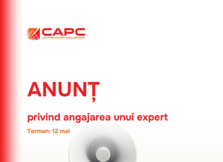 Anunț privind angajarea unui expert în cadrul proiectului „Evaluarea performanței autorităților anticorupție din Republica Moldova: eficiență și impact în combaterea corupției”
