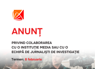 (Română) ANUNȚ de colaborare cu o instituție media/echipă de jurnaliști de investigație